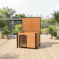 SDD007 Niche pour chien en bois personnalisée, écologique, imperméable, pour l'extérieur, avec toit ouvrant, pour toutes les saisons