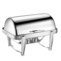 Vente chaude Réchaud à buffet rond en acier inoxydable 9L Ensemble de réchauds à nourriture Empilable pour utilisation hôtelière
