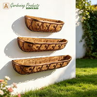 Panier suspendu mural en fer robuste et résistant avec doublure en coco naturel pour la décoration intérieure et extérieure du jardin, de la clôture et du balcon