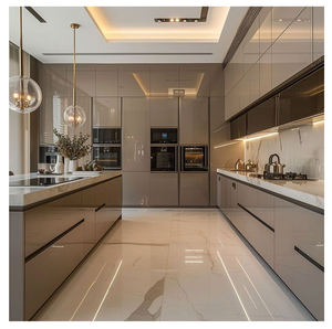 Cbmart מותאם אישית rta מודרני מבריק לבן מודרני מבריק עץ גדול מבריק עיצוב ארונות סט ריהוט עם האי - Product Image 3