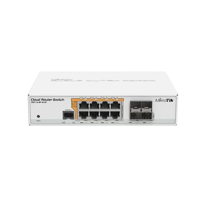 MikroTik Cloud Router Switches 8 Gigabit RJ45 Port PoE Switch CRS112-8P-4S-IN autosensing 802.3af/at PoE/PoE+ and Passive PoE