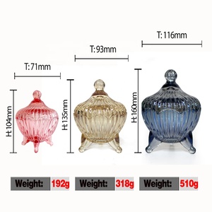 LANGXU Barattolo di Lusso in Vetro Cristallo per Caramelle con Coperchio Elegante e Chiusura Ermetica, Contenitore per Bomboniere e Confezioni Regalo - Product Image 2