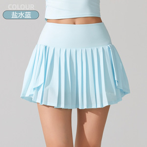 Jupes taille haute pour femmes avec poches latérales Anti-éblouissement Golf Badminton Tennis Wear Anti-bactérien Logo personnalisé Jupe plissée - Product Image 4