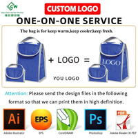 Sac isotherme RPET personnalisé pour le déjeuner, pliable, style rabattable, avec logo, pour aliments
