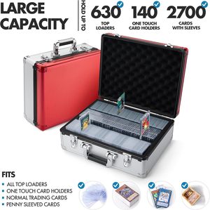 Bền Nhôm Khung Toploader Hộp Lưu Trữ Thể Thao Kinh Doanh Trường Hợp Thẻ Giữ 600 + Thẻ Một Cảm Ứng Chủ Thẻ Với Bọt Tách - Product Image 5
