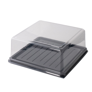 Tapa de caja de pastel <span class=keywords><strong>rectangular</strong></span> de 14 pulgadas, contenedor de pastel cuadrado transparente, cúpula de gran capacidad, soporte de caja de panadería reciclable para alimentos - Product Image 5