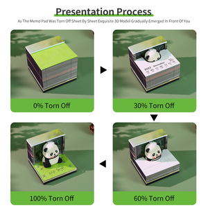 Blocco Note 3D Kawaii a Forma di Panda Gigante, Calendario 2027, Foresta di Bambù, Mascotte '<span class=keywords><strong>Keep</strong></span> Smile', Cubo di Carta con Luce LED, Regalo per Bambini - Product Image 5