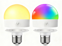 Ampoule LED rechargeable RVB 5W E26 E27, lumière changeante de couleur intelligente avec télécommande et crochet magnétique pour la décoration intérieure