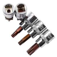 Juego de Puntas Torx Hexagonales en Estrella T10-T60 3/8 1/4, Llaves Hexagonales de Acero al Cromo Vanadio, Destornillador de Tuercas, Broca, Herramienta de Vaso