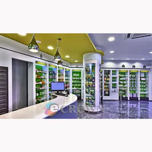 Metal drugstore shop design pharmacy cabinet furniture OEM