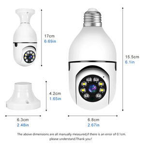 V380 Pro 1080p đầy đủ màu sắc ẩn an ninh bóng đèn camera quan sát ban đêm 360 E27 ổ cắm góc rộng CMOS Mini Wifi âm thanh hai chiều - Product Image 6