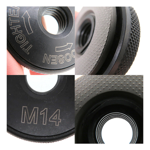46.5mm rond autobloquant plaque de pression noir à dégagement <span class=keywords><strong>rapide</strong></span> meuleuse d'angle bride écrou M14 pour accessoires d'outils de meuleuse d'angle - Product Image 3