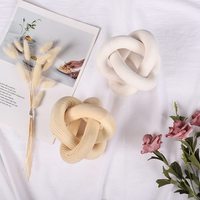 Nœud de chaîne en bois à 3 maillons, nœud décoratif en bois sculpté à la main pour Table basse, entrée de ferme moderne