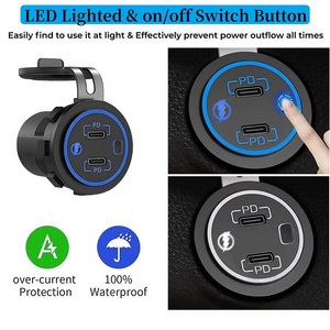 <span class=keywords><strong>12</strong></span> <span class=keywords><strong>V</strong></span> 24V 2 cổng sạc ổ cắm <span class=keywords><strong>12</strong></span> <span class=keywords><strong>V</strong></span> kép PD đầu ra xe sạc USB ổ cắm cho vehiclescar phụ kiện - Product Image 3