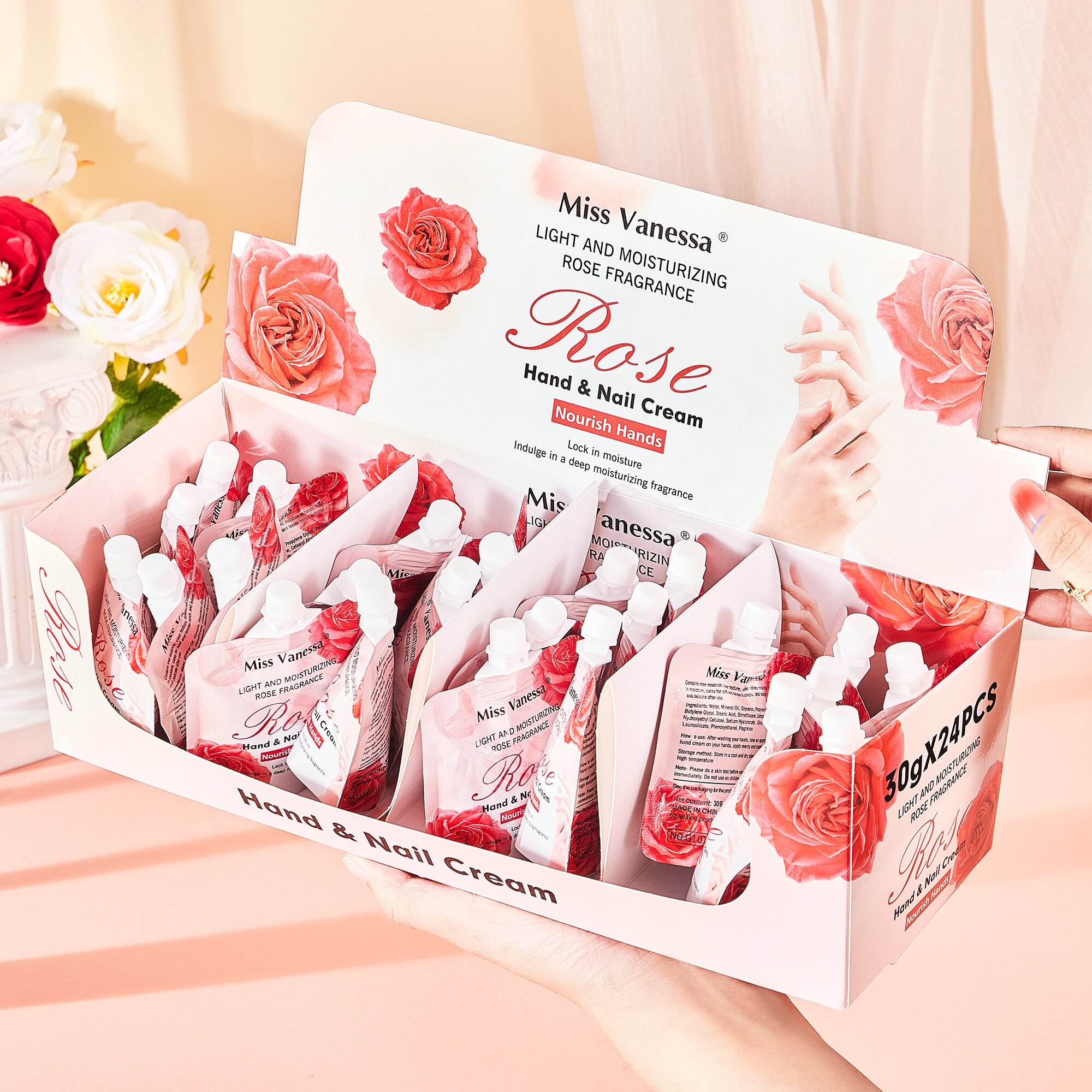 Miss Vanessa Rose Nourish Hands White Hand Cream Soothes Lifting