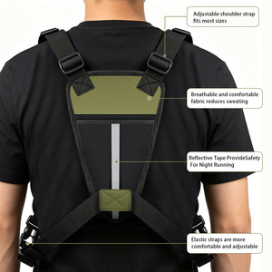 Chaleco Táctico con Bolsillos, Riñonera de Pecho, Correa de Hombro Ajustable, Malla Trasera con Cremallera, Múltiples Bolsillos, Bolsa de Almacenamiento para Ciclismo al Aire Libre - Product Image 3