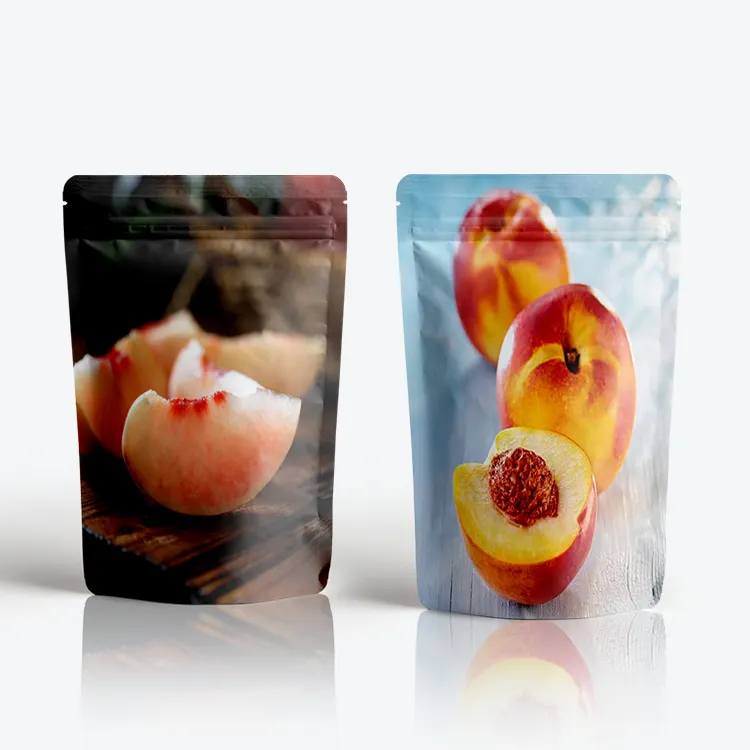 カスタムプリントカラーダイカットラミネートアルミホイルプラスチックパッキングスタンドアップジップロックポーチ食品包装ドライフルーツバッグ
