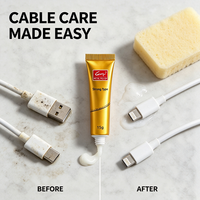 Pâte nettoyante pour câbles de données G3Hu, éliminateur de taches noires et polisseur pour câbles USB, prises d'alimentation et accessoires électroniques