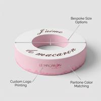 Boîte d'emballage pour macarons de forme ronde, faite à la main, de qualité supérieure, avec logo personnalisé, boîte en papier irrégulière unique pour les bonbons de luxe et les cadeaux de bijoux