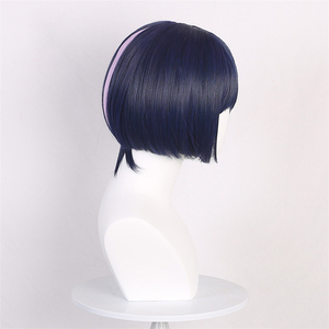 Genshin Impact peluca <span class=keywords><strong>Scaramouche</strong></span> azul de seda de alta temperatura pelo corto y liso Cosplay Anime peluca - Product Image 2