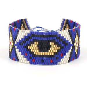 Miyuki MGB Seed Beads Trenzado Moda Hecho a mano Señoras Pulsera de Ojo Azul Turco Devil Eye Beaded Charm Jewelry Proveedor de China - Product Image 1