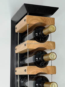 Étagère à vin, armoire de rangement à vin, étagère <span class=keywords><strong>murale</strong></span>, porte-bouteilles de whisky, porte-bouteilles de vin en bois - Product Image 2