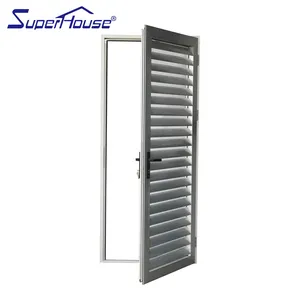 Louver Doors Superhouse Metal With Hurricane Proof Glass For Florida Aluminum Graphic Design Customized Modern Aluminum Alloy