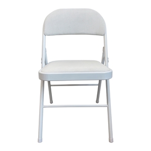 Silla Plegable de Metal Tapizada en Tela Ecológica Moderna con Asiento Acolchado para Uso en Exteriores, Sala de Estar, Comedor, Hotel - Product Image 5