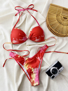 Tie Dye Print Traje De baño Mold Cup Traje De baño topless Beachwear Traje De <span class=keywords><strong>Bao</strong></span> Mujer 2025 Lady Bikini Fabricante Traje De baño personalizado - Product Image 6