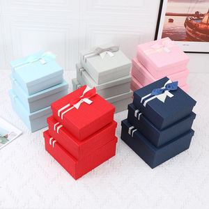 Nouvelles boîtes promotionnelles carrées colorées en carton, boîte cadeau de mariage, emballage avec ruban, boîte en papier - Product Image 3