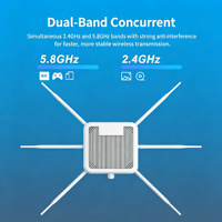 Point d'accès WiFi 6 extérieur 3000 Mbps 802.11ax double bande alimenté par PoE, étanche IP67, antenne omnidirectionnelle à gain élevé