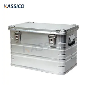 KASSICO 1.0mm Aluminum Transport Container Storage Trunk Boxes with Alu Stacking Corners