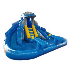 Tobogán acuático inflable para niños con piscina, brincolín acuático inflable para el patio trasero. - Product Image 1