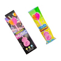 Op maat gemaakte OEM/ODM fruitachtige muzikale hartvormige lolly's, grappige audio-speelgoed harde snoepjes