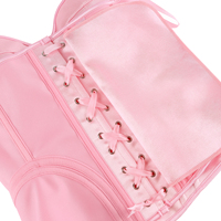 Haut corset bustier en satin sans bretelles pour femme avec bonnets intégrés, dos lacé et baleines, idéal pour les soirées et les clubs