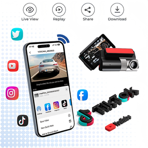 Mini caméra de tableau de bord 4K pour <span class=keywords><strong>voiture</strong></span>, 3,0 pouces, avec application Wifi, double objectif avant et arrière, boîte noire, caméra de tableau de bord 4K pour <span class=keywords><strong>voiture</strong></span> - Product Image 3