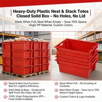 Boîtes de rangement en plastique de qualité alimentaire, personnalisables, recyclables, empilables, avec impression de logo, capacité de charge de 50 kg, pour viande et légumes