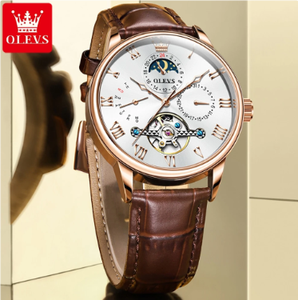OLEVS 7009 nouvelle montre mécanique <span class=keywords><strong>Moonswatch</strong></span> pour hommes étanche automatique homme horloge à main calendrier mode affaires montres pour hommes - Product Image 4