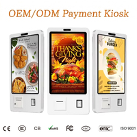 Kiosco de Pago de Autoservicio con Pantalla Táctil de 21.5/27/32 Pulgadas para Montaje en Pared, SDK, Resolución 1920x1080, Multi-OS para Restaurantes y Centros Comerciales