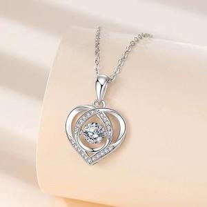 Collana con cuore in argento Sterling 925 per donna collana con ciondolo d'amore con zirconi per <span class=keywords><strong>gioielli</strong></span> regalo di san valentino compleanno per la <span class=keywords><strong>festa</strong></span> <span class=keywords><strong>della</strong></span> <span class=keywords><strong>mamma</strong></span> - Product Image 4