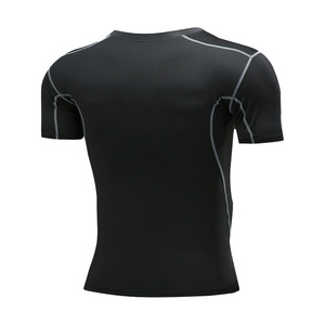 <b>Men's</b> Short Sleeve Compression T-Shirt Quick Dry Breathable Fitness Running <b>Base</b> <b>Layer</b> Solid Color Knitted Sport Wear - Product Image 3
