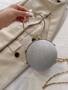 Bolso de Mano Dorado de Moda para Mujer, Bolso de Hombro con Cadena, Bolso de Mano Brillante para Boda, Bolso de Metal - Product Image 4