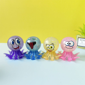 Poulpe multifonctionnel amusant à expressions originales, jouet anti-stress à ventouse, à presser et à calquer pour enfants garçons et filles - Product Image 1