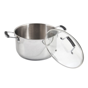 Grande capacité pour la soupe, le bouillon, le piment, la marmite de cuisson en acier inoxydable à trois plis avec poignée en silicone - Product Image 6