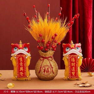 Adornos de danza del León de estilo chino, decoración del hogar, decoración tradicional de la suerte, adornos de resina - Product Image 5