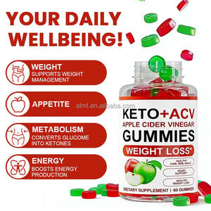 減量ハートサポート健康な髪の皮の爪60ガムビタミン栄養補助食品KETO + ACVアップルサイダービネガーガム - Product Image 3
