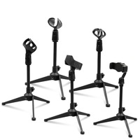 Support de microphone portable pliable avec pince pour micro, idéal pour salles de conférence et écoles
