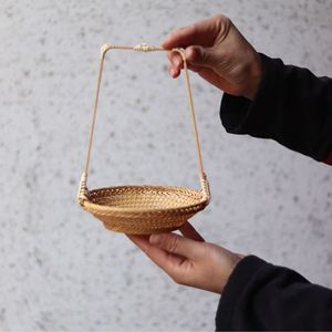 July 7th Woven Rattan Basket Round 1-3L Handmade Rustic Food Container Household Fruit Vegetable Storage - Product Image 4