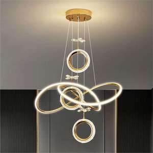 Lampada a Sospensione LED Rotonda in Acrilico, Design Multi-testa Lineare, <span class=keywords><strong>Semplice</strong></span> per Cucina, Camera da Letto, Soggiorno - Product Image 1