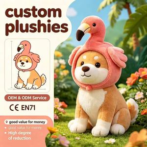Peluche de flamenco Shiba personalizado al por mayor, animal de peluche suave para decoración de verano y suministro a granel - Product Image 1